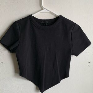 Forever 21, black triangle front, crop top, size large